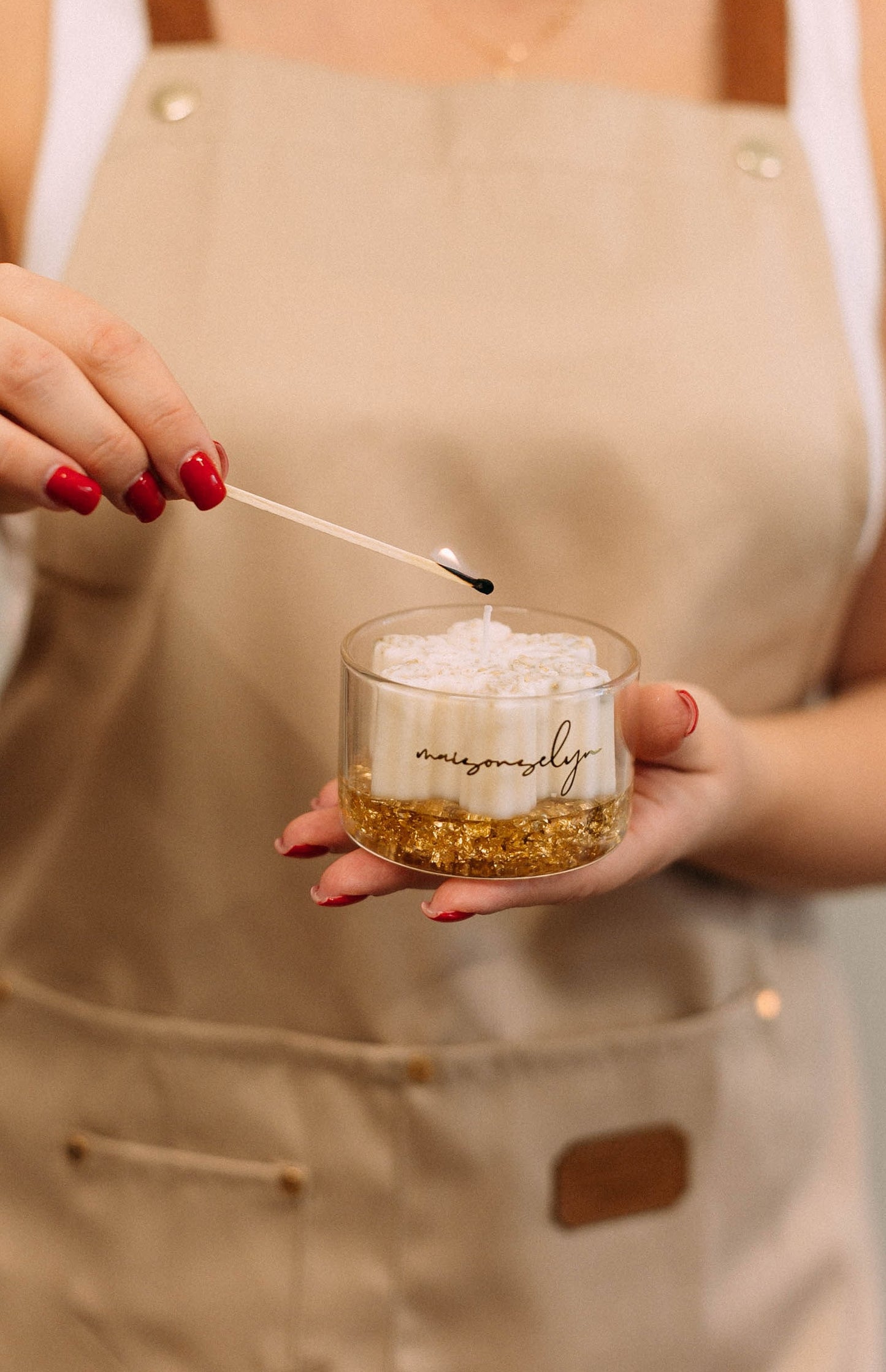 DESIGN CANDLE - SNOWFLAKE WITH GOLD